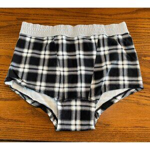Colsie Women's Boxer Black/White Plaid Size Medium
